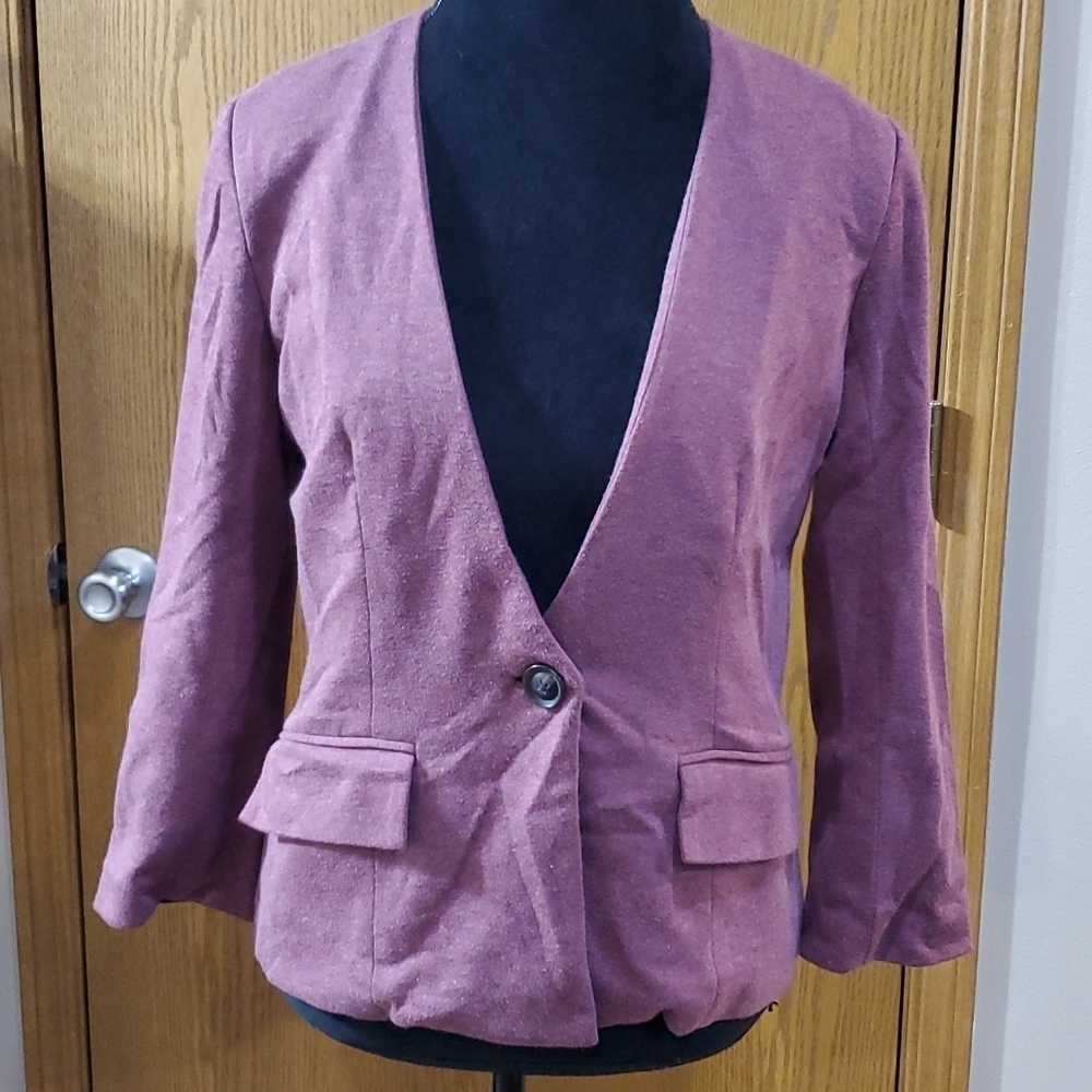 Cartonnier purple blazer soft knit lined anthropologie brand